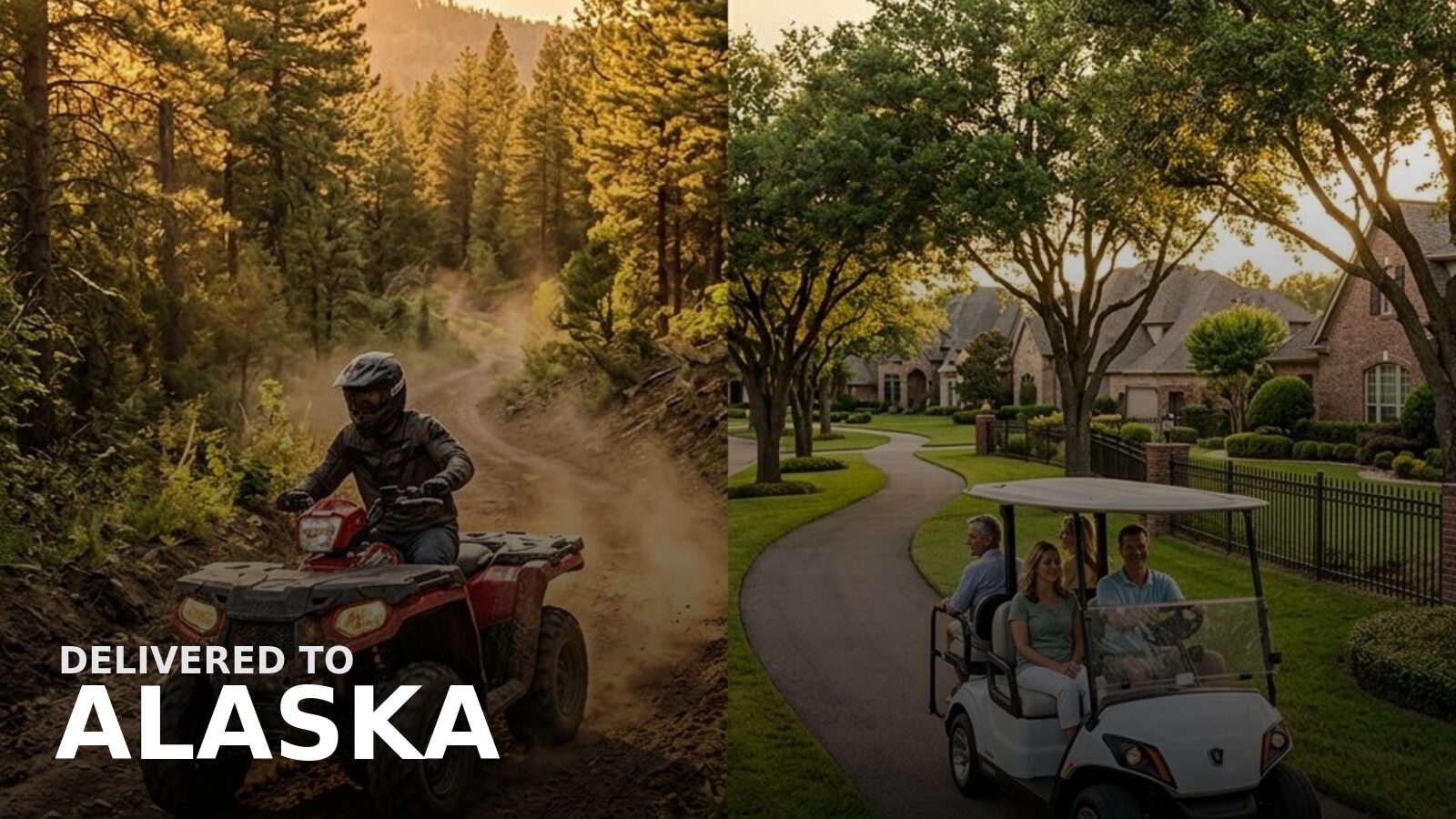 New powersports delivered to Alaska — a snowmobile crossing open snowfield with mountains behind