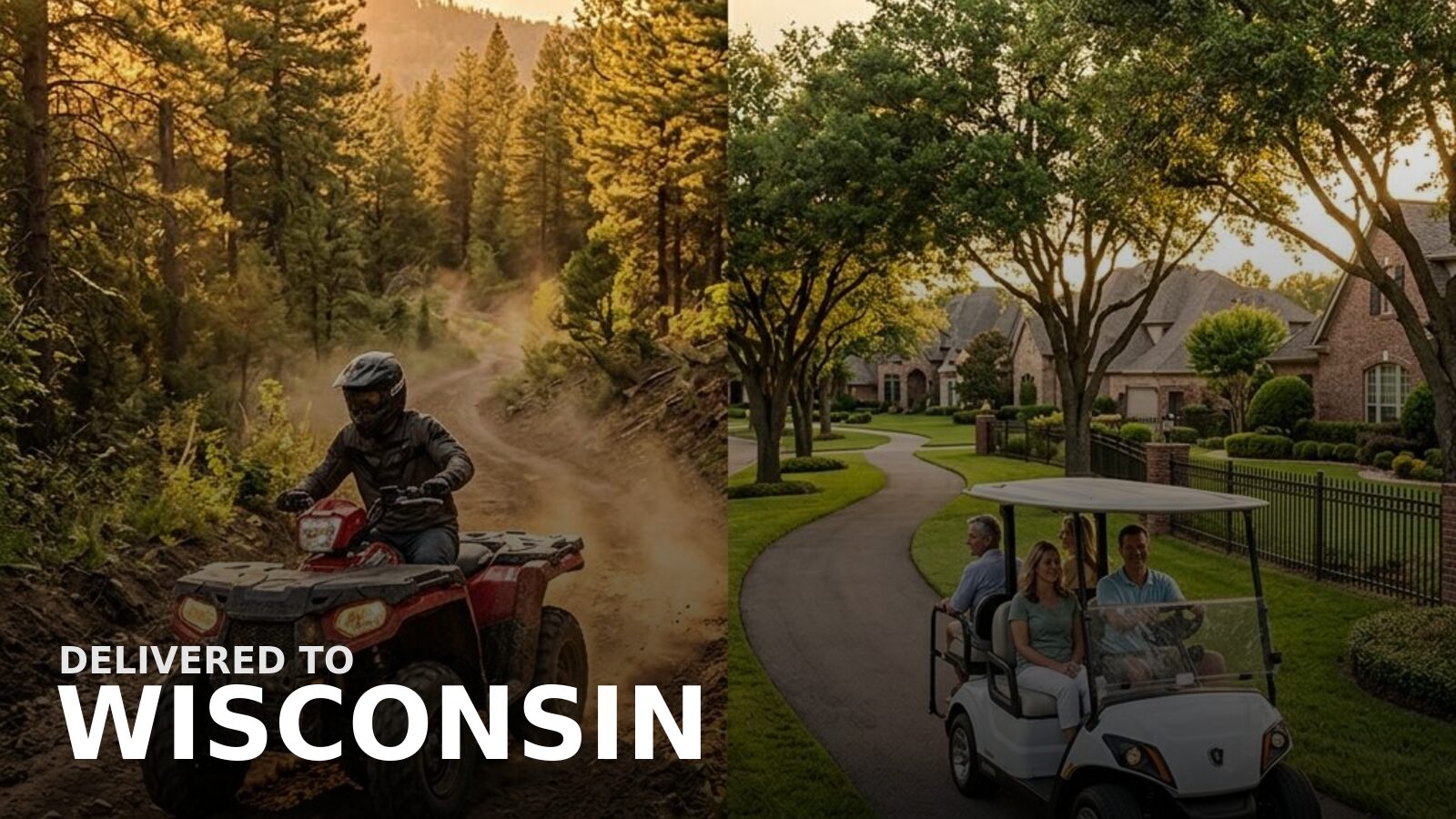 New powersports delivered to Wisconsin — a snowmobile on a groomed northwoods trail